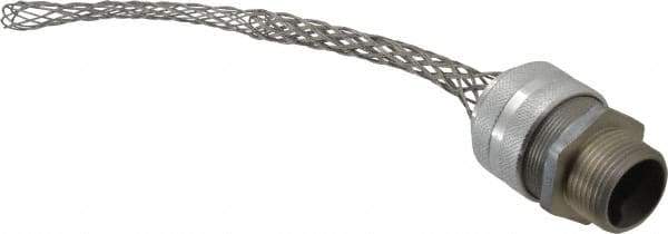 Hubbell Wiring Device-Kellems - 16 to 19.1mm Capacity, Liquidtight, Straight Strain Relief Cord Grip - 1 NPT Thread, 7.865" Long, Aluminum - USA Tool & Supply