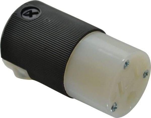 Hubbell Wiring Device-Kellems - 125 VAC, 15 Amp, 5-15R NEMA, Straight, Self Grounding, Hospital Grade Connector - 2 Pole, 3 Wire, 1 Phase, 1/2 hp, Nylon, Black, White - USA Tool & Supply