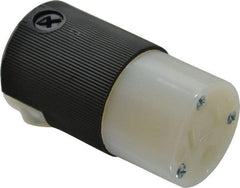 Hubbell Wiring Device-Kellems - 125 VAC, 15 Amp, 5-15R NEMA, Straight, Self Grounding, Hospital Grade Connector - 2 Pole, 3 Wire, 1 Phase, 1/2 hp, Nylon, Black, White - USA Tool & Supply