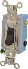 Hubbell Wiring Device-Kellems - 3 Pole, 120 to 277 VAC, 15 Amp, Industrial Toggle, Wall and Dimmer Light Switch - 1-5/16 Inch Wide x 4-1/16 Inch High - USA Tool & Supply