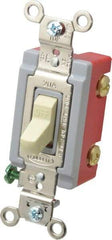 Hubbell Wiring Device-Kellems - 1 Pole, 120 to 277 VAC, 20 Amp, Industrial Grade, Toggle, Wall and Dimmer Light Switch - 1-5/16 Inch Wide x 4-1/16 Inch High - USA Tool & Supply