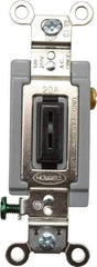 Hubbell Wiring Device-Kellems - 1 Pole, 120 to 277 VAC, 20 Amp, Industrial Grade, Toggle, Wall and Dimmer Light Switch - 1-5/16 Inch Wide x 4-1/16 Inch High - USA Tool & Supply