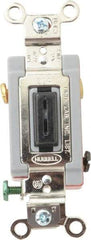 Hubbell Wiring Device-Kellems - 3 Pole, 120 to 277 VAC, 20 Amp, Industrial Grade, Key Lock, Wall and Dimmer Light Switch - 1-5/16 Inch Wide x 4-1/16 Inch High - USA Tool & Supply