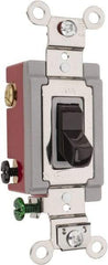 Hubbell Wiring Device-Kellems - 4 Pole, 120 to 277 VAC, 20 Amp, Industrial Grade, Toggle, Wall and Dimmer Light Switch - 1-5/16 Inch Wide x 4-1/16 Inch High - USA Tool & Supply