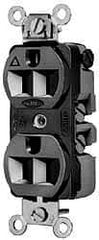 Hubbell Wiring Device-Kellems - 125 VAC, 15 Amp, 5-15R NEMA Configuration, Orange, Industrial Grade, Isolated Ground Duplex Receptacle - 1 Phase, 2 Poles, 3 Wire, Flush Mount - USA Tool & Supply