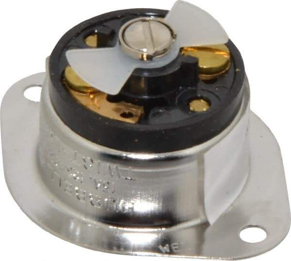 Hubbell Wiring Device-Kellems - 125/250 VAC, 15 Amp, ML-2R NEMA, Ungrounded Inlet - 3 Poles, 3 Wire, Male End, Black, Steel - USA Tool & Supply