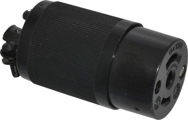 Hubbell Wiring Device-Kellems - 125 VAC, 15 Amp, ML-2R Configuration, Industrial Grade, Self Grounding Connector - 1 Phase, 2 Poles, IP20, 0.281 to 0.421 Inch Cord Diameter - USA Tool & Supply