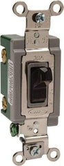 Hubbell Wiring Device-Kellems - 2 Pole, 120 to 277 VAC, 30 Amp, Industrial Grade, Toggle, Wall and Dimmer Light Switch - 1-5/16 Inch Wide x 4-1/16 Inch High - USA Tool & Supply