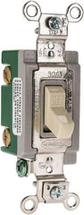 Hubbell Wiring Device-Kellems - 2 Pole, 120 to 277 VAC, 30 Amp, Industrial Grade, Toggle, Wall and Dimmer Light Switch - 1-5/16 Inch Wide x 4-1/16 Inch High - USA Tool & Supply