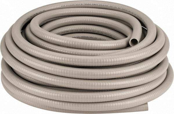 Hubbell Wiring Device-Kellems - 3/4" Trade Size, 100' Long, Flexible Liquidtight Conduit - PVC, 21.1mm ID, Gray - USA Tool & Supply