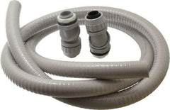 Hubbell Wiring Device-Kellems - 3/4" Trade Size, 6' Long, Flexible Liquidtight Conduit - PVC, 27.8mm ID, Gray - USA Tool & Supply