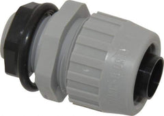 Hubbell Wiring Device-Kellems - 1/2" Trade, Thermoplastic Push In Straight Liquidtight Conduit Connector - Noninsulated - USA Tool & Supply