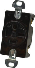Hubbell Wiring Device-Kellems - 250 VAC, 20 Amp, 15-20R NEMA Configuration, Black, Specification Grade, Self Grounding Single Receptacle - 3 Phase, 3 Poles, 4 Wire, Flush Mount - USA Tool & Supply