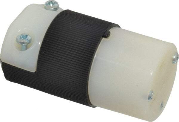 Hubbell Wiring Device-Kellems - 250 VAC, 15 Amp, 6-15R NEMA, Straight, Self Grounding, Commercial, Industrial Grade Connector - 2 Pole, 3 Wire, 1 Phase, 2 hp, Nylon, Black, White - USA Tool & Supply