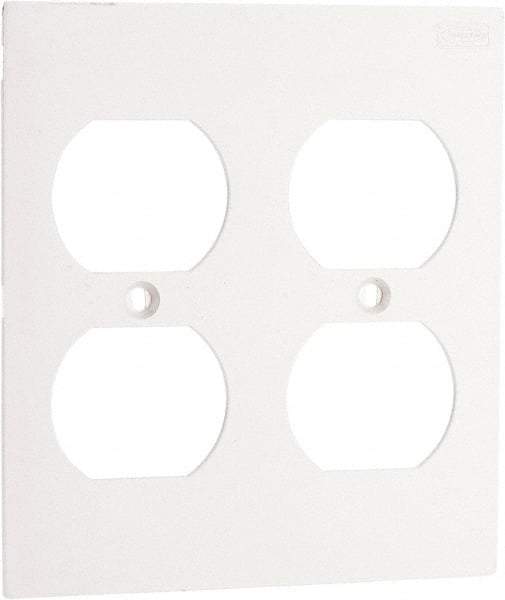 Hubbell Wiring Device-Kellems - Square Raceway Plate - White, For Use with Hubbell BT3BC5 Three Channel, MediaTrak, Nonmetallic PlugTrak, PT12, PW1 Series Raceways - USA Tool & Supply