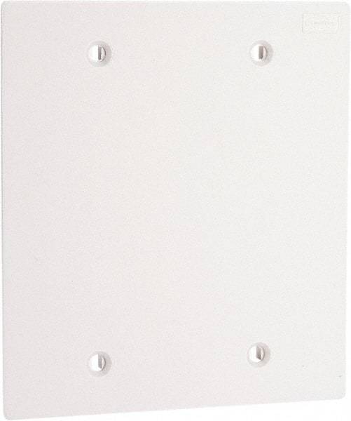 Hubbell Wiring Device-Kellems - Square Raceway Plate - White, For Use with Hubbell BT3BC5 Three Channel, MediaTrak, Nonmetallic PlugTrak Series Raceways - USA Tool & Supply