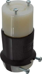 Hubbell Wiring Device-Kellems - 125 VAC, 20 Amp, L5-20R Configuration, Industrial Grade, Self Grounding Connector - 1 Phase, 2 Poles, IP20, 0.36 to 0.93 Inch Cord Diameter - USA Tool & Supply
