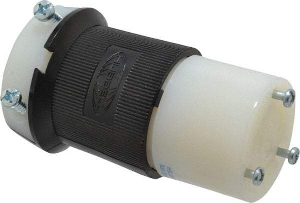 Hubbell Wiring Device-Kellems - 250 VAC, 30 Amp, L6-30R Configuration, Industrial Grade, Self Grounding Connector - 1 Phase, 2 Poles, IP20, 0.36 to 0.93 Inch Cord Diameter - USA Tool & Supply