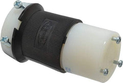 Hubbell Wiring Device-Kellems - 250 VAC, 30 Amp, L6-30R Configuration, Industrial Grade, Self Grounding Connector - 1 Phase, 2 Poles, IP20, 0.36 to 0.93 Inch Cord Diameter - USA Tool & Supply