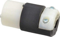 Hubbell Wiring Device-Kellems - 125 VAC, 15 Amp, L5-15R Configuration, Industrial Grade, Self Grounding Connector - 1 Phase, 2 Poles, IP20, 0.23 to 0.72 Inch Cord Diameter - USA Tool & Supply