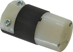 Hubbell Wiring Device-Kellems - 250 VAC, 15 Amp, L6-15R Configuration, Industrial Grade, Self Grounding Connector - 1 Phase, 2 Poles, IP20, 0.23 to 0.72 Inch Cord Diameter - USA Tool & Supply