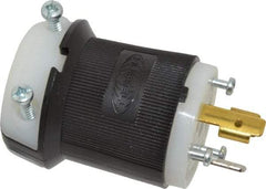 Hubbell Wiring Device-Kellems - 125 VAC, 20 Amp, L5-20P Configuration, Industrial Grade, Self Grounding Plug - 1 Phase, 2 Poles, IP20, 0.36 to 0.93 Inch Cord Diameter - USA Tool & Supply