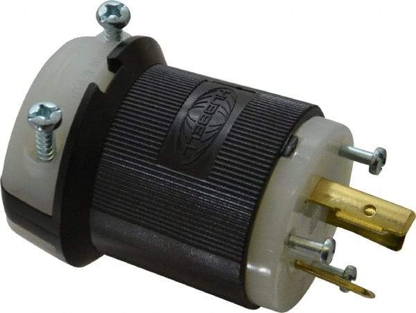 Hubbell Wiring Device-Kellems - 480 VAC, 20 Amp, L8-20P Configuration, Industrial Grade, Self Grounding Plug - 1 Phase, 2 Poles, IP20, 0.36 to 0.93 Inch Cord Diameter - USA Tool & Supply