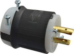 Hubbell Wiring Device-Kellems - 250 VAC, 20 Amp, L15-20P Configuration, Industrial Grade, Self Grounding Plug - 3 Phase, 3 Poles, IP20, 0.35 to 1.15 Inch Cord Diameter - USA Tool & Supply