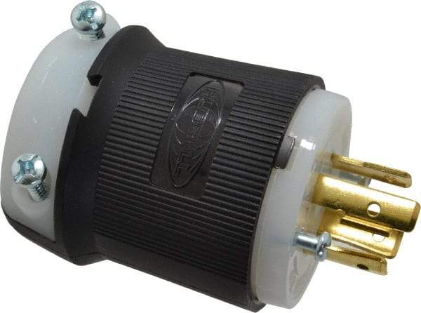 Hubbell Wiring Device-Kellems - 480 VAC, 20 Amp, L16-20P Configuration, Industrial Grade, Self Grounding Plug - 3 Phase, 3 Poles, IP20, 0.35 to 1.15 Inch Cord Diameter - USA Tool & Supply