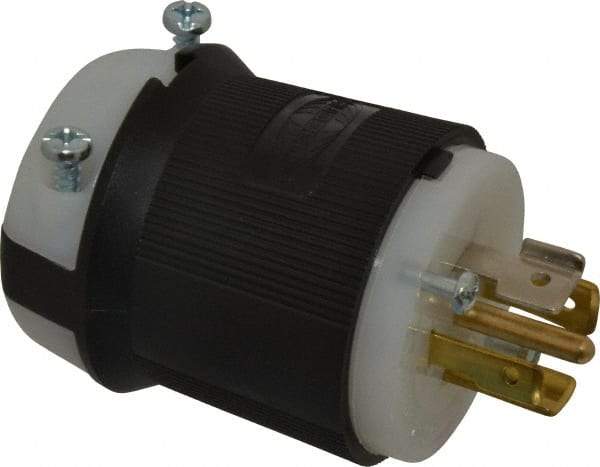Hubbell Wiring Device-Kellems - 277/480 VAC, 20 Amp, L22-20P Configuration, Industrial Grade, Self Grounding Plug - 3 Phase, 4 Poles, IP20, 0.35 to 1.15 Inch Cord Diameter - USA Tool & Supply