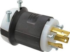 Hubbell Wiring Device-Kellems - 250 VAC, 30 Amp, L6-30P Configuration, Industrial Grade, Self Grounding Plug - 1 Phase, 2 Poles, IP20, 0.36 to 0.93 Inch Cord Diameter - USA Tool & Supply