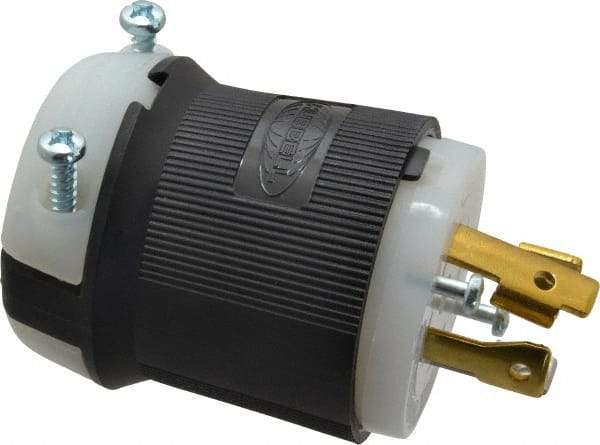 Hubbell Wiring Device-Kellems - 125/250 VAC, 30 Amp, L14-30P Configuration, Industrial Grade, Self Grounding Plug - 1 Phase, 3 Poles, IP20, 0.35 to 1.15 Inch Cord Diameter - USA Tool & Supply