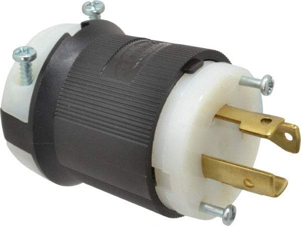 Hubbell Wiring Device-Kellems - 250 VAC, 30 Amp, L15-30P Configuration, Industrial Grade, Self Grounding Plug - 3 Phase, 3 Poles, IP20, 0.35 to 1.15 Inch Cord Diameter - USA Tool & Supply