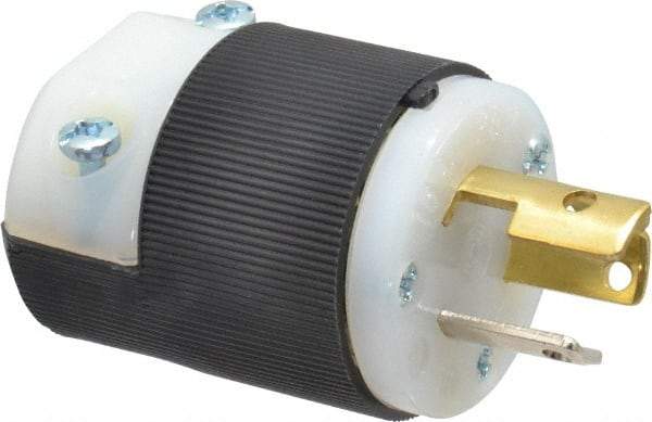 Hubbell Wiring Device-Kellems - 125 VAC, 15 Amp, L5-15P Configuration, Industrial Grade, Self Grounding Plug - 1 Phase, 2 Poles, IP20, 0.23 to 0.72 Inch Cord Diameter - USA Tool & Supply