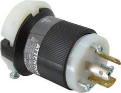 Hubbell Wiring Device-Kellems - 125/250 VAC, 20 Amp, NonNEMA Configuration, Industrial Grade, Ungrounded Plug - 1 Phase, 3 Poles, IP20, 0.36 to 0.93 Inch Cord Diameter - USA Tool & Supply