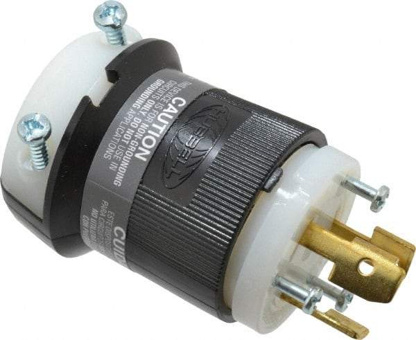 Hubbell Wiring Device-Kellems - 125/250 VAC, 30 Amp, NonNEMA Configuration, Industrial Grade, Ungrounded Plug - 1 Phase, 3 Poles, IP20, 0.36 to 0.93 Inch Cord Diameter - USA Tool & Supply