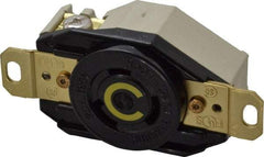 Hubbell Wiring Device-Kellems - 250 VAC, 20 Amp, L5-20R NEMA, Self Grounding Receptacle - 3 Poles, 4 Wire, Female End, Gray - USA Tool & Supply