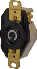 Hubbell Wiring Device-Kellems - 277 VAC, 20 Amp, L7-20R NEMA, Self Grounding Receptacle - 2 Poles, 3 Wire, Female End, Black - USA Tool & Supply