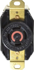 Hubbell Wiring Device-Kellems - 125/250 VAC, 20 Amp, L14-20R NEMA, Self Grounding Receptacle - 3 Poles, 4 Wire, Female End, Black - USA Tool & Supply