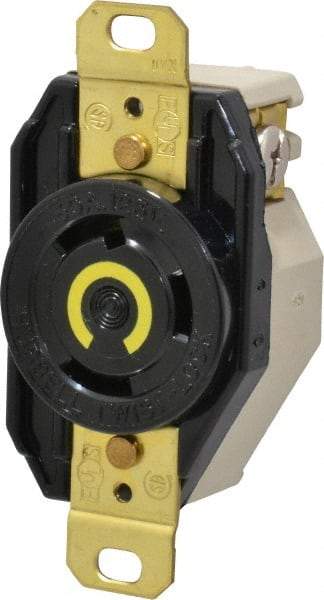 Hubbell Wiring Device-Kellems - 125 VAC, 30 Amp, L5-30R NEMA, Self Grounding Receptacle - 2 Poles, 3 Wire, Female End, Black - USA Tool & Supply