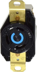 Hubbell Wiring Device-Kellems - 250 VAC, 30 Amp, L6-30R NEMA, Self Grounding Receptacle - 2 Poles, 3 Wire, Female End, Black - USA Tool & Supply