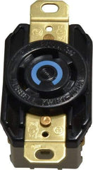 Hubbell Wiring Device-Kellems - 250 VAC, 30 Amp, L15-30R NEMA, Self Grounding Receptacle - 3 Poles, 4 Wire, Female End, Black - USA Tool & Supply