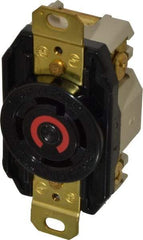 Hubbell Wiring Device-Kellems - 480 VAC, 30 Amp, L16-30R NEMA, Self Grounding Receptacle - 3 Poles, 4 Wire, Female End, Black - USA Tool & Supply