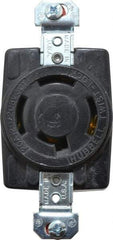 Hubbell Wiring Device-Kellems - 120/208 VAC, 20 Amp, NonNEMA, Ungrounded Receptacle - 4 Poles, 4 Wire, Female End, Black - USA Tool & Supply