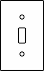 Hubbell Wiring Device-Kellems - 1 Gang, 4-1/2 Inch Long x 2.78 Inch Wide, Standard Switch Plate - Toggle Switch, Brass, Brass - USA Tool & Supply