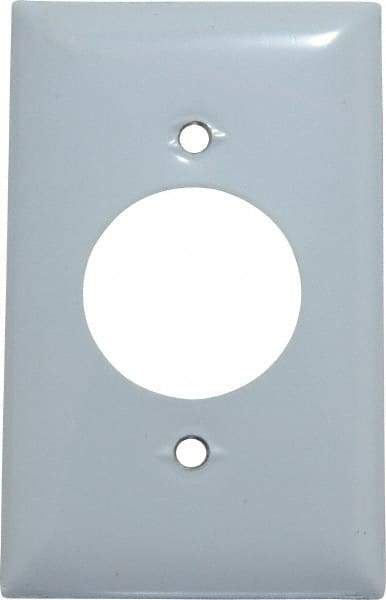Hubbell Wiring Device-Kellems - 1 Gang, 4-1/2 Inch Long x 2.78 Inch Wide, Standard Outlet Wall Plate - Single Outlet, Metallic, Stainless Steel - USA Tool & Supply