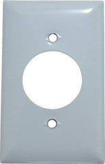 Hubbell Wiring Device-Kellems - 1 Gang, 4-1/2 Inch Long x 2.78 Inch Wide, Standard Outlet Wall Plate - Single Outlet, Metallic, Stainless Steel - USA Tool & Supply