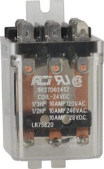 ACI - 11 Pins, Square Electromechanical Blade General Purpose Relay - 10 Amp at 240 VAC, 3PDT, 24 VDC - USA Tool & Supply