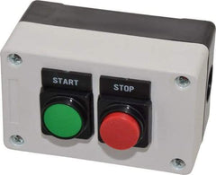 ACI - 2 Operator, Flush Pushbutton Control Station - Start-Stop (Legend), 1NO/1NC Contact - USA Tool & Supply