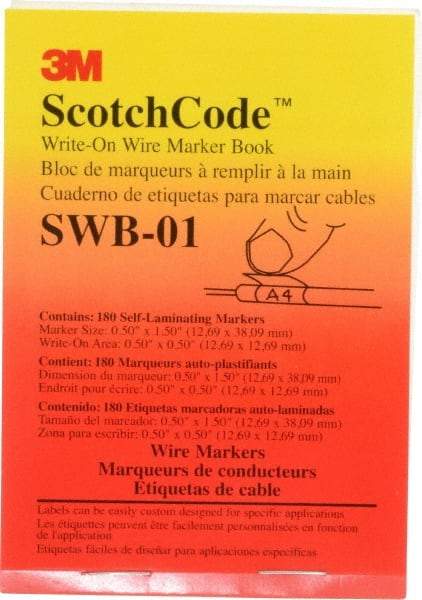 3M - 180 Label, 1/2 Inch Long x 1-1/2 Inch Wide, Write On Book - White Background, Self Laminated - USA Tool & Supply